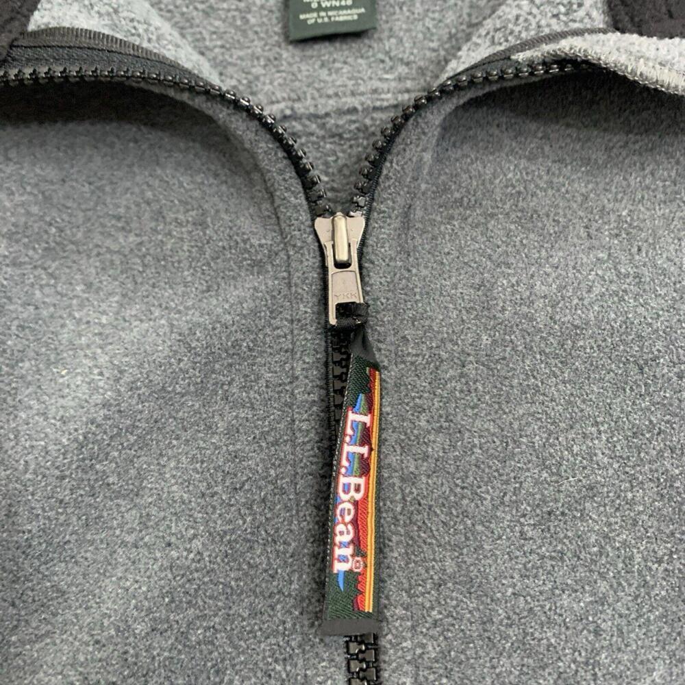 LL Bean Jacket Womens Medium Gray Sweater Fleece Full Zip Pockets Outdoo… - Picture 3 of 8